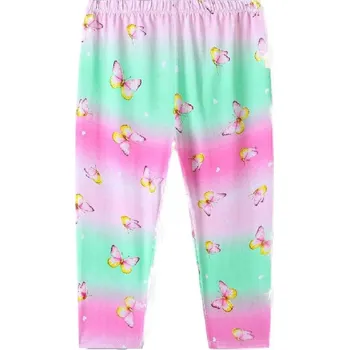Dívčí legíny 3/4 LEGINY DÍVČÍ S MOTÝLKY BAVLNĚNÉ Barva: Malinová, Velikost: 122