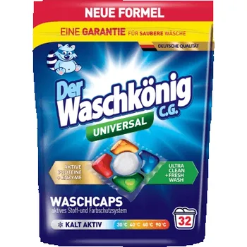 Prací prostředek Der Waschkönig Gel práškové kapsle na praní 5-komorové Universal 32 PD