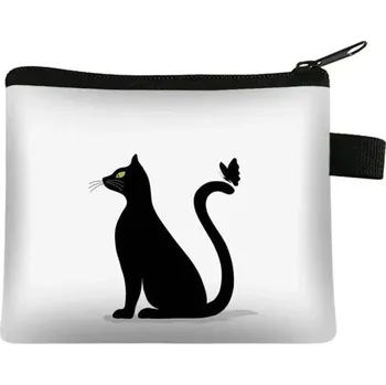 Peněženka Malá dámská peněženka s kočičím motivem | organizér na mince - 3