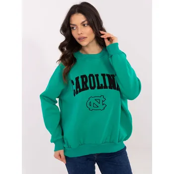 Dámské oblečení Tyrkysová dámská oversize mikina bez kapuce EM-BL-857-1.02X-turquoise Velikost: ONE SIZE