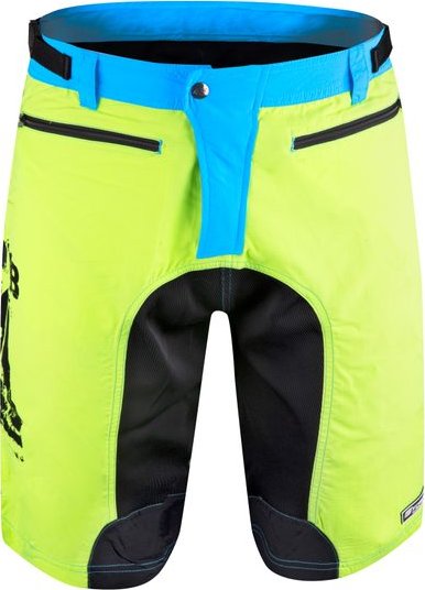 FORCE Pánské kraťasy do pasu s odnímatelnou vložkou FORCE MTB-11, fluo - XS