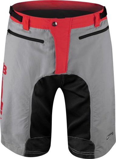 FORCE Pánské kraťasy do pasu s odnímatelnou vložkou FORCE MTB-11, světle šedé - XS