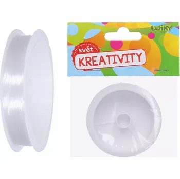 Dětské navlékací korálky Transparentní silonové lanko na korálky 0,3 mm, 55 m