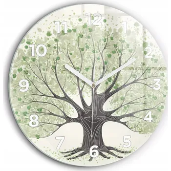 Hodiny Tiché foto hodiny na zeď Velký strom příroda kulatý bílé ručičky průměr 60 cm