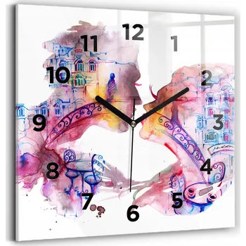 Hodiny Nástěnné hodiny Wallfluent růžové 30 cm