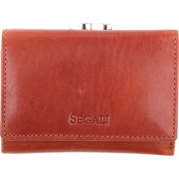 Peněženka Malá dámská kožená peněženka Segali SG - 870 koňakově hnědá