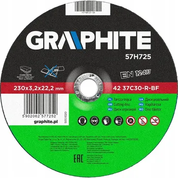 Řezný kotouč Řezací kotouč na kámen Graphite 57H725 230 x 3,2 x 22 mm
