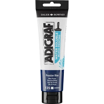 Speciální výtvarná barva Daler Rowney Adigraf Block Printing Water Soluble Colour Barva na linoryt Prussian Blue 150 ml