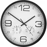 Hodiny nástěnné kov tepl./vlhk. černé pr. 33 cm