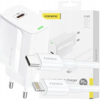 RYCHLÁ SÍŤOVÁ NABÍJEČKA PRO TELEFON USB-C 20W + KABEL USB-C/LIGHTNING