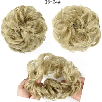 Gumička na messy drdol s umělými vlasy | syntetické vlasy - 45