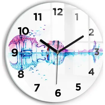 Hodiny Nástěnné hodiny Wallfluente modré 30 cm