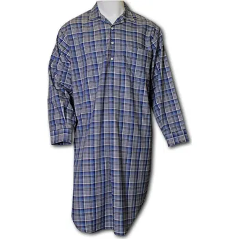 Pánské pyžamo LUIZ Pánská noční košile Miloš 3105 - káro tmavě modrá Velikost: XXL