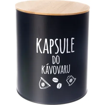 Dóza na potraviny Dóza plech/bambus pr. 16 cm Kapsule BLACK SK, černá