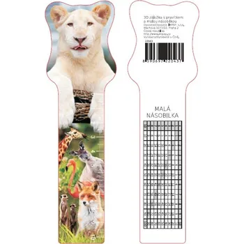 pravítka 3D záložka, pravítko, násobilka- LVICE, 1 kus