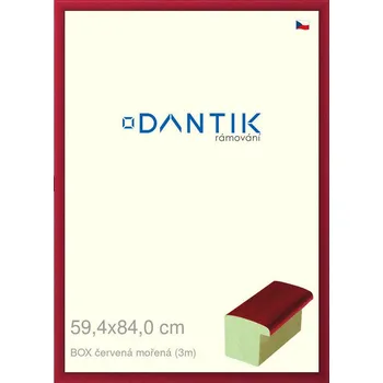 Rám na obraz DANTIK rámeček 59,4x84 | BOX červená mořená (Plexi Čiré) (Vyrobeno s láskou u nás v DANTIKU)