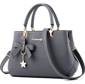 Kabelka dámská kabelka přes rameno velká s mašlí | módní taška, crossbody kabelka - šedá