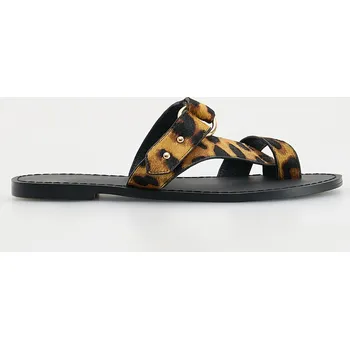 Dámské sandále Reserved - Kožené sandály se zvířecím vzorem - vícebarevná - 323CR-MLC - 323CR-MLC-39