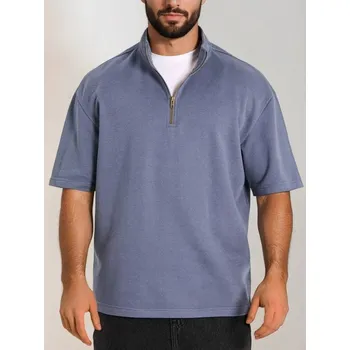 Pánská mikina Sinsay - Mikina s krátkými rukávy - modrá - 847DT-55X - 847DT-55X-M