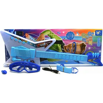 Hudební nástroj pro děti ELEKTRICKÁ KYTARA PRO DĚTI ROCKOVÁ + BRÝLE S MIKROFONEM, HRAJE A SVÍTÍ