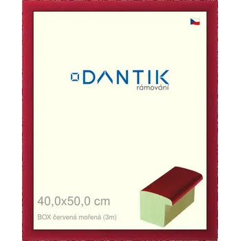 Rám na obraz DANTIK rámeček 40x50 | BOX červená mořená (Plexi Čiré) (Vyrobeno s láskou u nás v DANTIKU)
