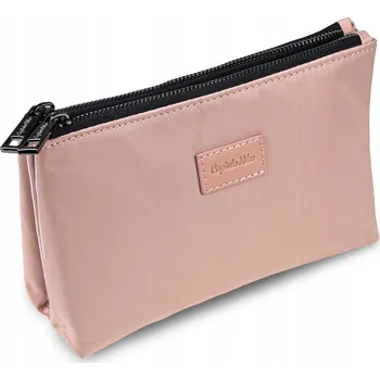 Kosmetická taška Dámská kosmetická taštička do kabelky růžová sametová