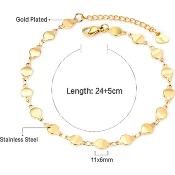 Náramek Stylový náramek na nohu ve zlaté barvě - 82G