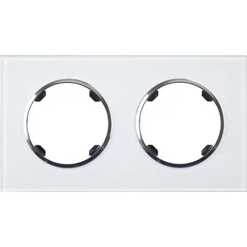 vypínač Elhard Skleněný dvojrámeček Rondo Glass, bílý