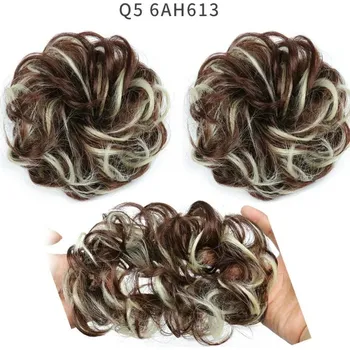 Příčesek Gumička na messy drdol s umělými vlasy | syntetické vlasy - 6