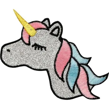 Nášivka Nažehlovačka jednorožec s glitry 10 x 6 cm Monoquick