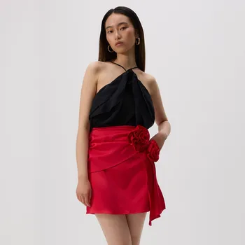 Dámská sukně Reserved - Sukně s přišitými květinami - červená - 106GL-33X - 106GL-33X-S