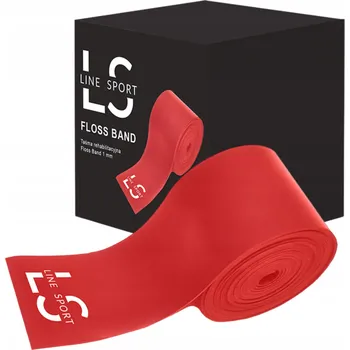 Line Sport Rehabilitační guma / posilovací páska 5 cm x 207 cm červená