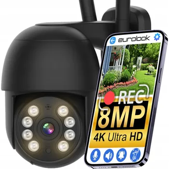 IP kamera Bezdrátová Venkovní Otočná IP WiFi Kamera 8MPx 4K UHD Upozornění