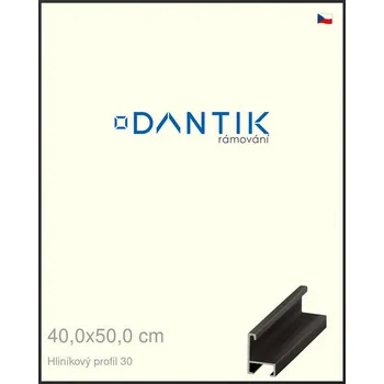 Rám na obraz DANTIK rámeček 40x50 | ALU profil 6030 Černá matná (Plexi Čiré) (Vyrobeno s láskou u nás v DANTIKU)