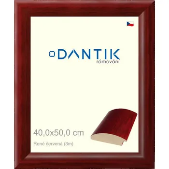 Rám na obraz DANTIK rámeček 40x50 | René červená (Plexi Čiré) (Vyrobeno s láskou u nás v DANTIKU)