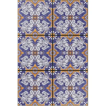 Koberec Koberec Rozměr: 100x150 cm Stylové dlaždice s rostlinnými ornamenty