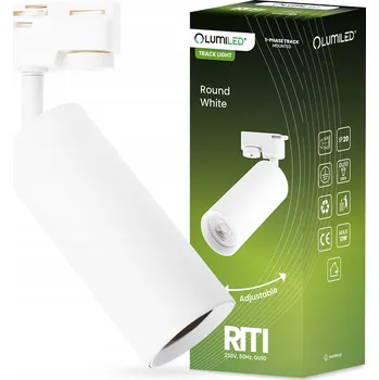 Bodové svítidlo Reflektor na lištu GU10, bílý, pro jednofázové lištové systémy