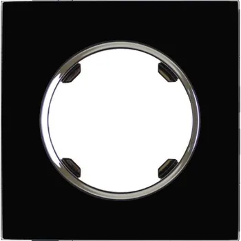 vypínač Elhard Skleněný jednoduchý rámeček Rondo Glass, černý