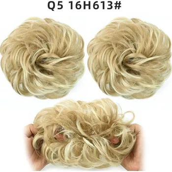 Gumička na messy drdol s umělými vlasy | syntetické vlasy - 15