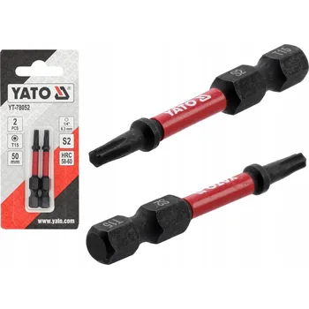 Bit YATO Rázové bity do aku šroubováku 1/4" 50mm Torx T15, 2 ks