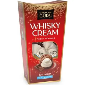 Bonboniéra Vyrobeno v EU SLEVA Pralinky z mléčné čokolády s krémem s whisky 120 g (červený obal)- - min. trv. 2/2026