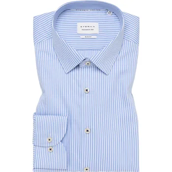Košile Eterna Slim Fit Dynamic cotton s extra prodlouženým rukávem světle modrý proužek velikost: 41, délka rukávu: extra prodloužený rukáv