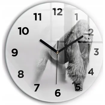 Hodiny Nástěnné Čtvercové Skleněné Hodiny do Kanceláře Kolekce Zvířecí Umění fi60 cm