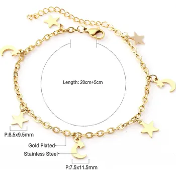 Náramek Stylový náramek na nohu ve zlaté barvě - 58G