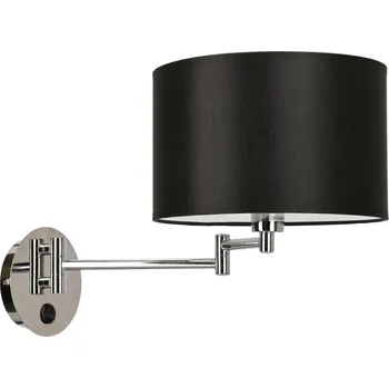 Nástěnné svítidlo Nástěnné svítidlo Alexia moderní černé s chromovým stínidlem do obýváku a ložnice CANDELLUX