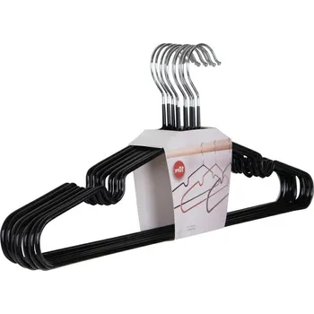 Věšák Nordic Experience Set 10 ks černých kovových ramínek na oblečení Raga