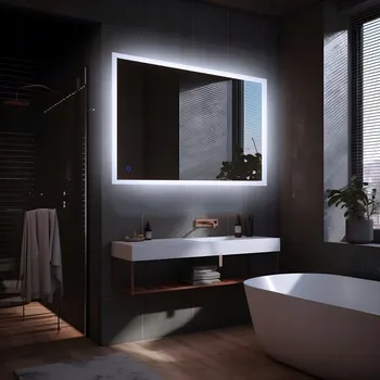 Zrcadlo LED Zrcadlo 90x60 (60x90), Romantico, studená bílá, přímé zapojení