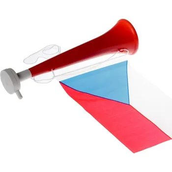 Party dekorace Trubka s českou vlajkou, FANDÍCÍ, 29x8cm, 1ks