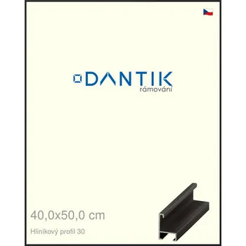 Rám na obraz DANTIK rámeček 40x50 | ALU profil 6030 Černá matná (Sklo Čiré) (Vyrobeno s láskou u nás v DANTIKU)