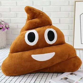 Dekorativní polštářek Polštářek hovínko - emoji Poo usměvavý 25 x 22 cm
